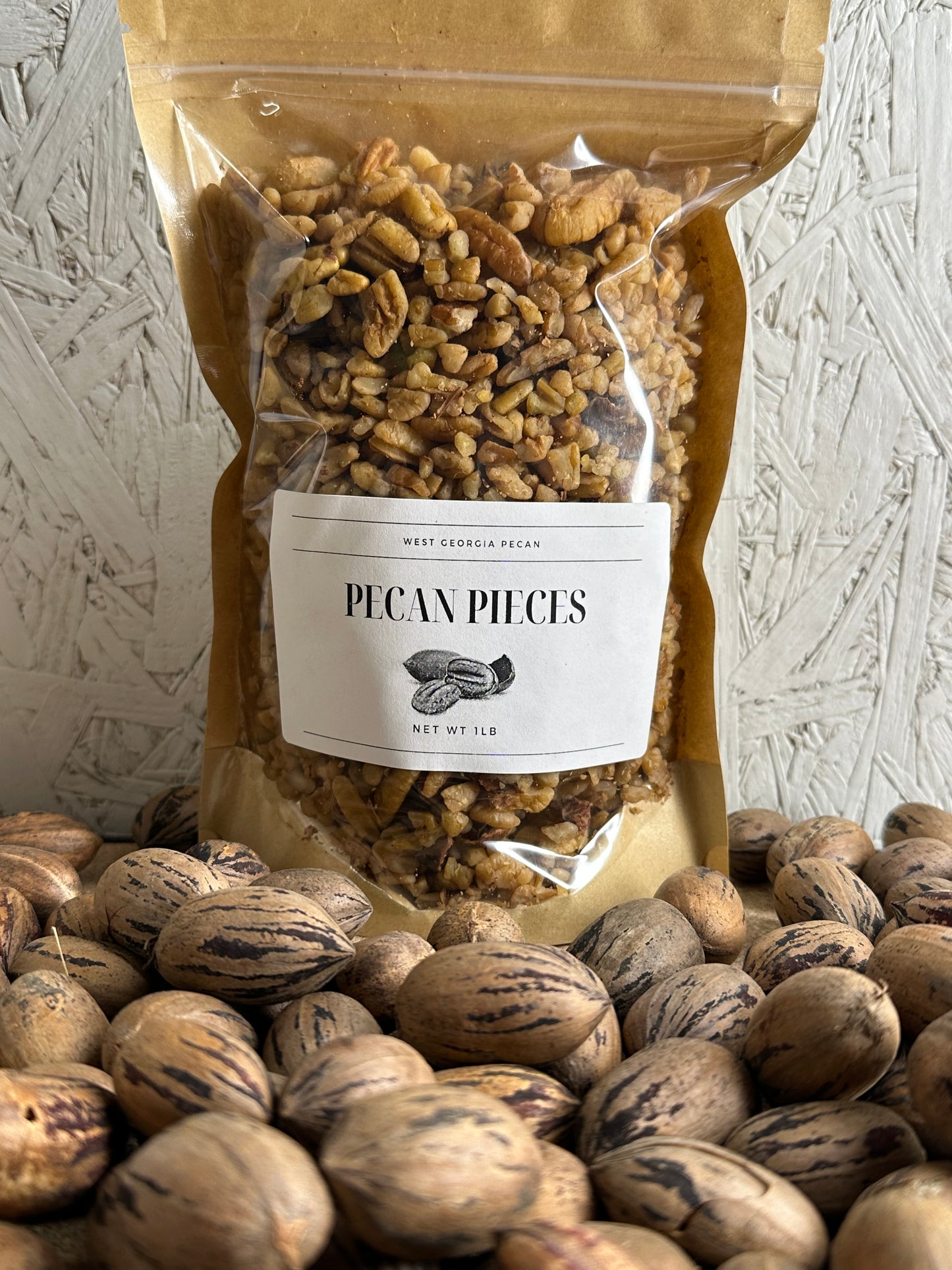 1 pound (X5 BAGS) Raw Georgia Pecan Pieces