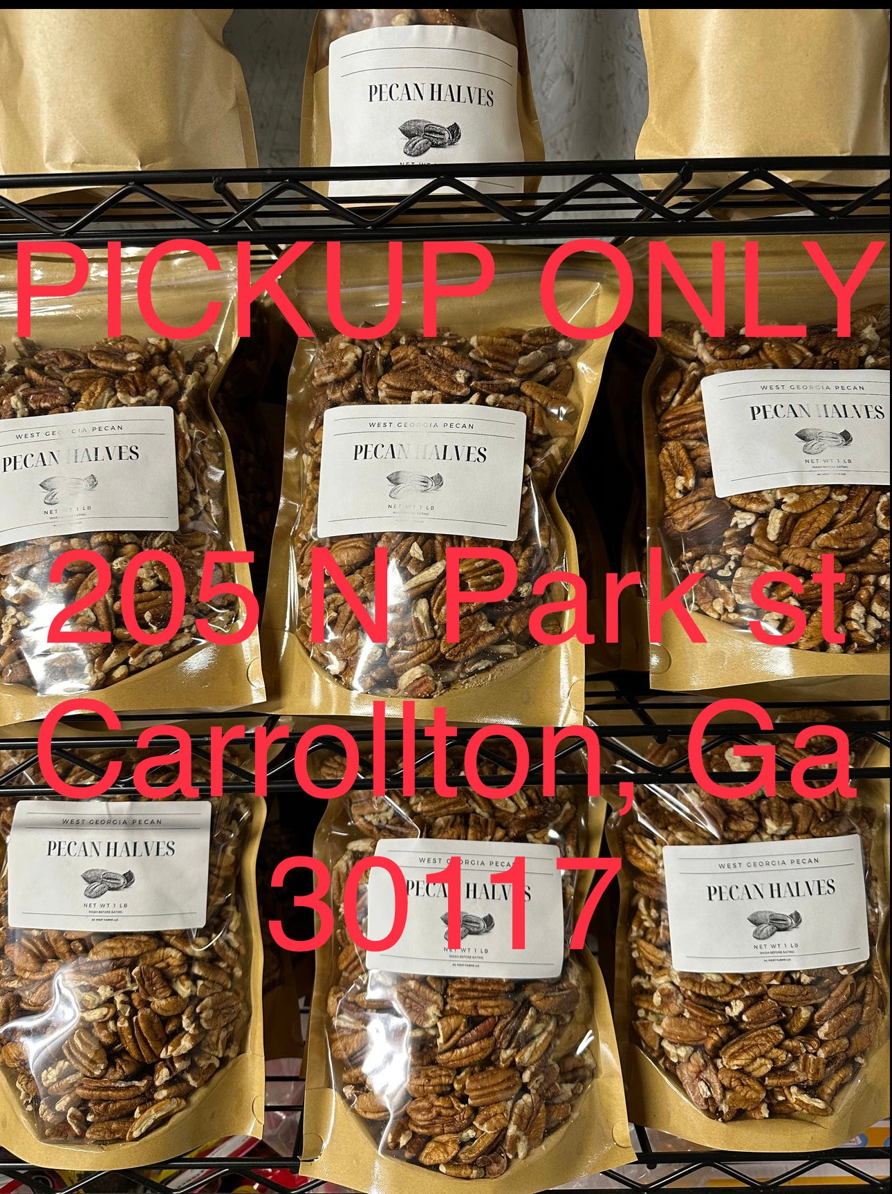 Carrollton, Ga PICKUP ONLY! (5 POUNDS PECAN HALVES)