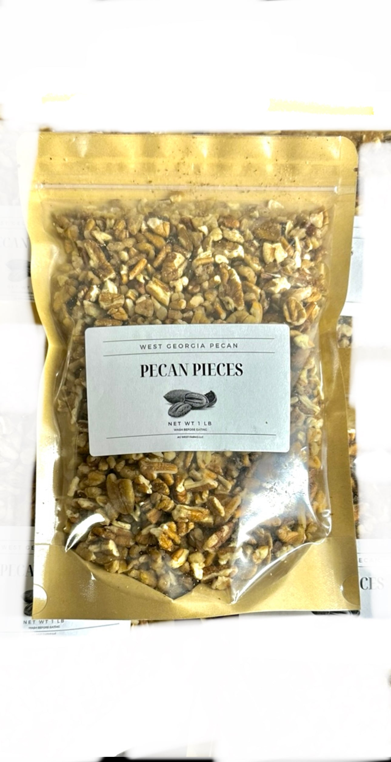 1 POUND BAG RAW GEORGIA PECAN PIECES