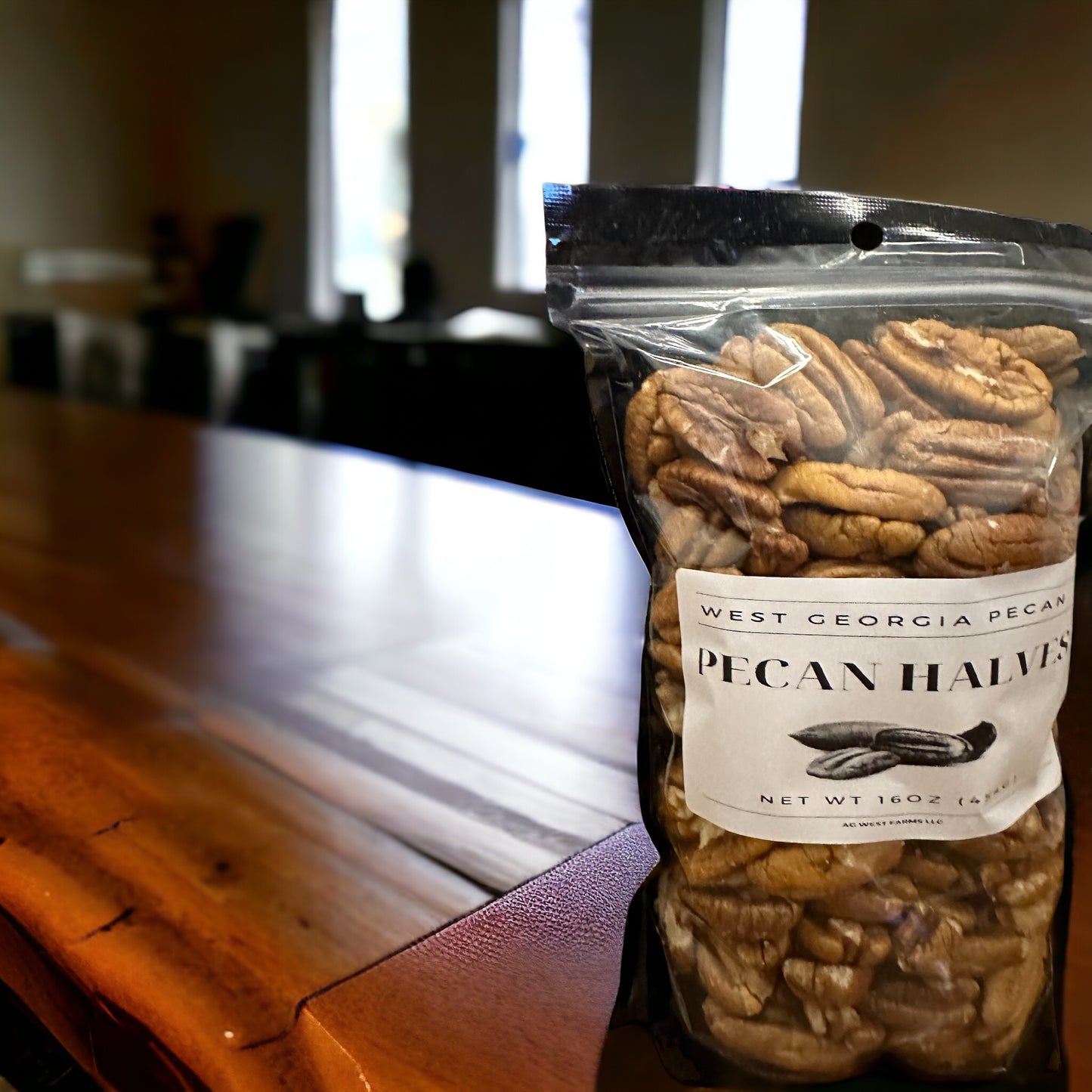 1 POUND BAG RAW GEORGIA PECAN HALVES